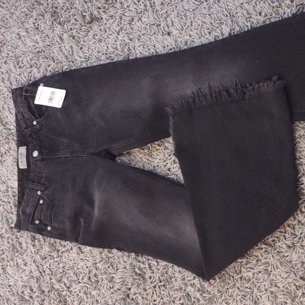 Frayed hemline black ash we the free people jeans Size 27 Pants New 32" L HOT